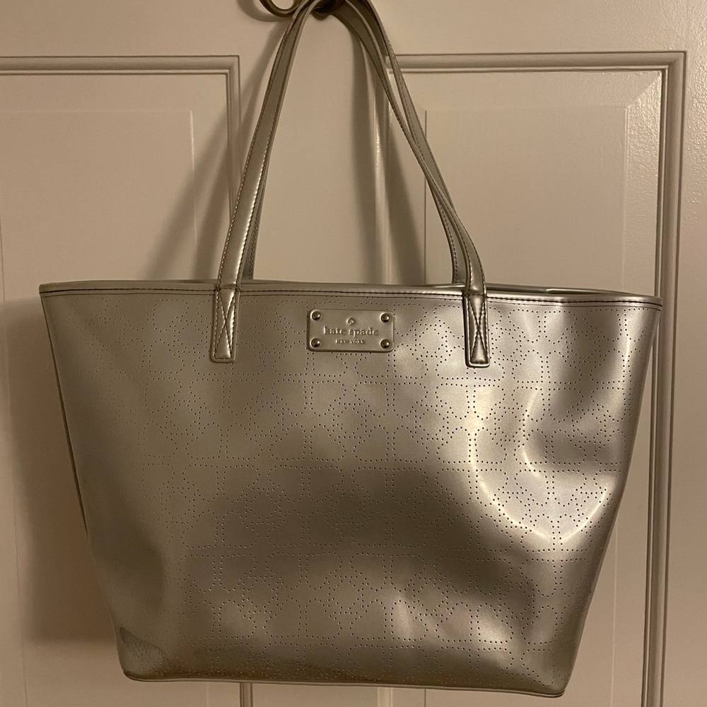 Kate Spade Silver Tote Bag